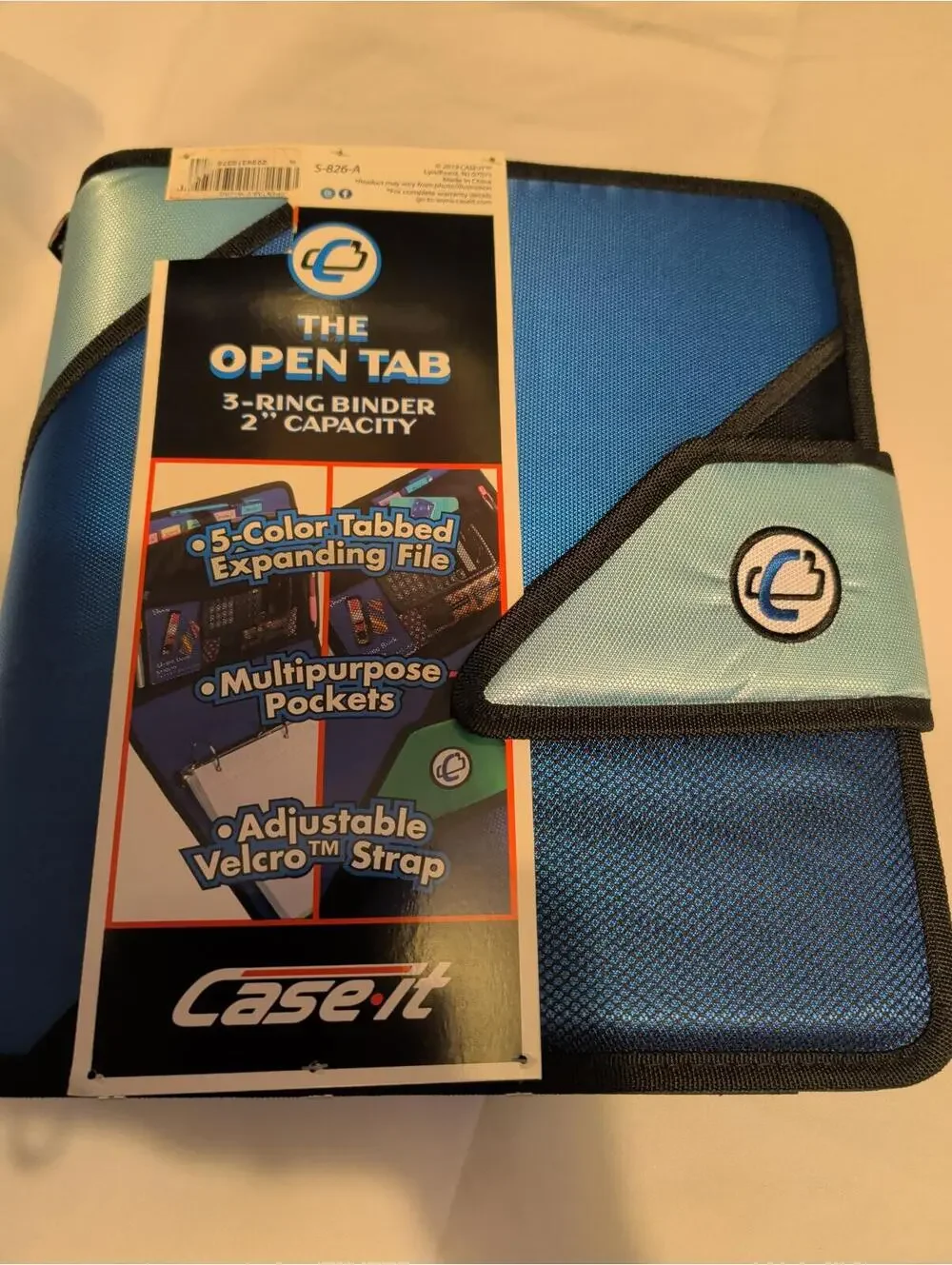 Case-it The Open Tab 3-Ring Binder Case Organizer Blue/Black
